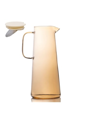 Karaffe Kanne aus Glas Wasser Krug in 1.7 Liter Amber