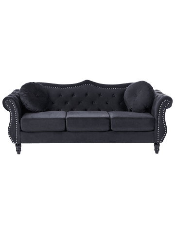 3-tlg 3-Sitzer Sofa SKIEN in Schwarz