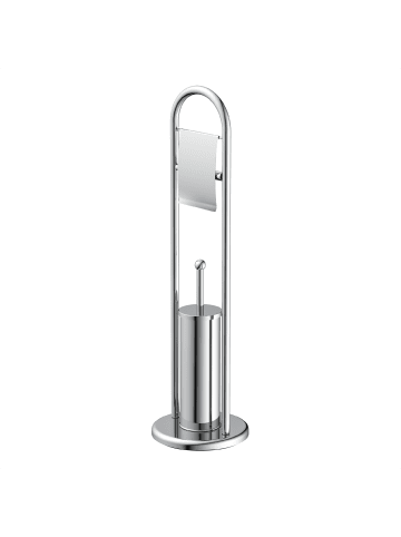 Stand WC-Set, Toilettenpapierhalter und Bürstenhalter, Chrom