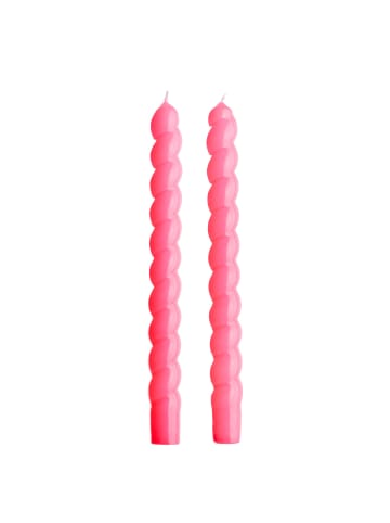 Butlers Stabkerzen TWISTED lackiert 2er-Set in Pink