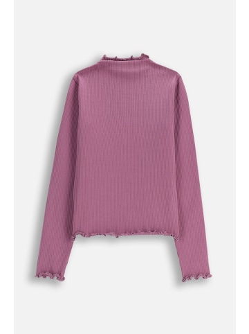 Geripptes Langarmshirt in violett