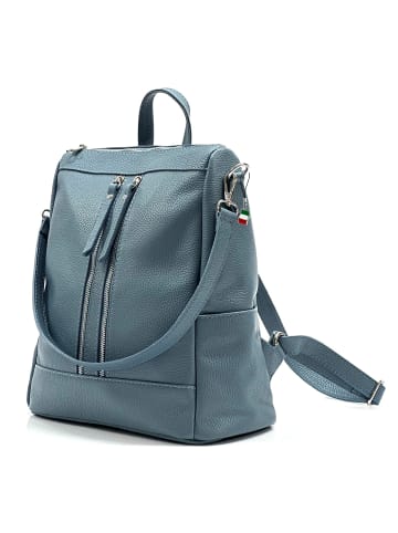 Florence Cityrucksack Leder taubenblau ca. 30cm