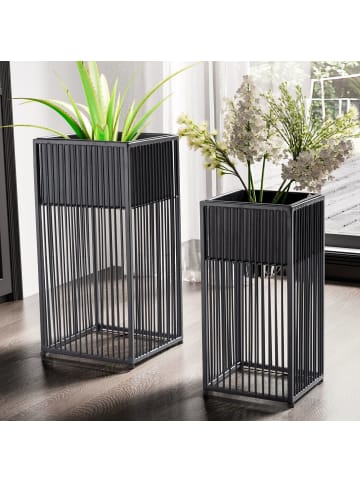 Vase in Schwarz / Metall / 25x25x50