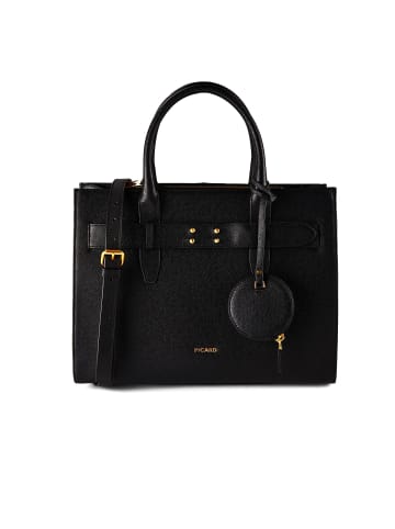 Chic Way Handtasche Leder 34 cm schwarz