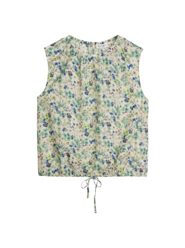 Gemustertes Blusen-Top cropped in Light Beige