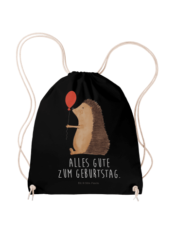 Jutebeutel Igel Luftballon mit Spruch in Schwarz
