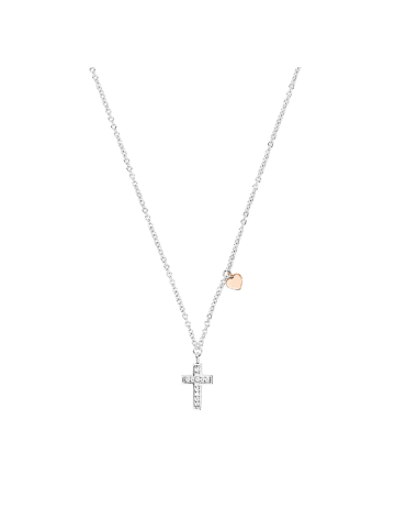 Kette mit Anhänger Silber 925, rhodiniert+rosévergoldet in silber