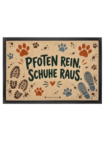 Bodenvorleger Fußmatte verspielt Design mit Spruch in Weiß