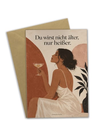 Geburtstagskarte Frau sinnlich Design mit Spruch in Weiß
