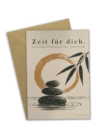 Geburtstagskarte Zen-Steine Minimalistisch Desi... in Weiß