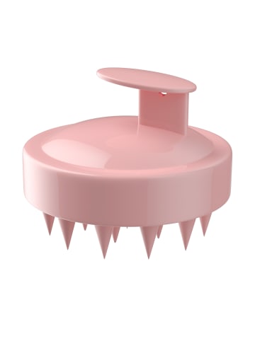 Kopfhaut Massagebürste aus Silikon in Pink