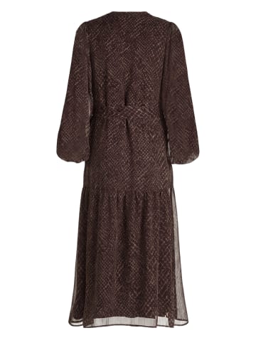 Maxikleid mit Gürtel in Beige/Brown