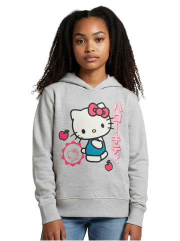 Hello Kitty Hoodie Kapuzenpullover Pullover mit Kapuze Sweatshirt in grau