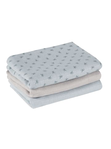 roba organic Lil Planet – 3 Musselin-Windeln aus Bio-Baumwolle, blau