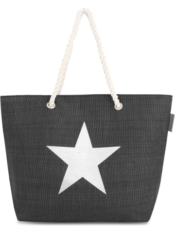 Bequeme Sommer-Umhängetasche, Strandtasche in Star Black