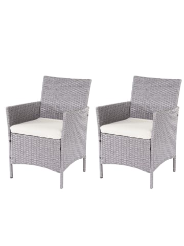 3-2-1-1 Garten-Garnitur Hamar, Grau, Kissen creme