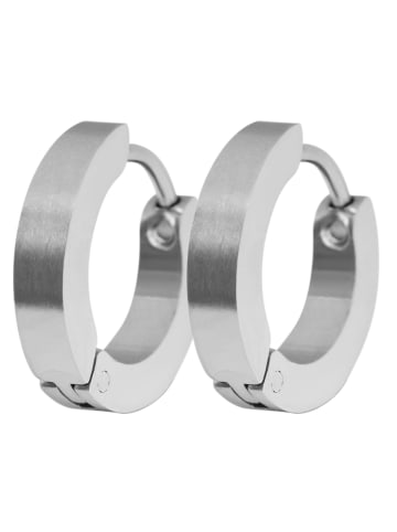 Unisex Ohrringe – Klappcreole aus Edelstahl in silber
