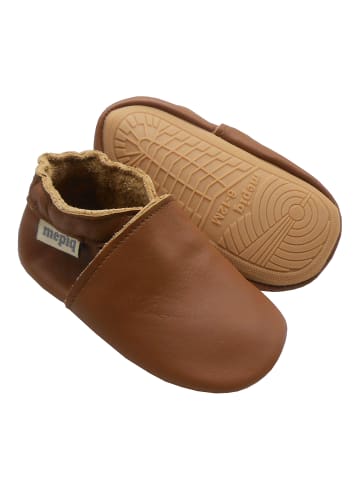 Baby Leder-Krabbelschuhe in Braun