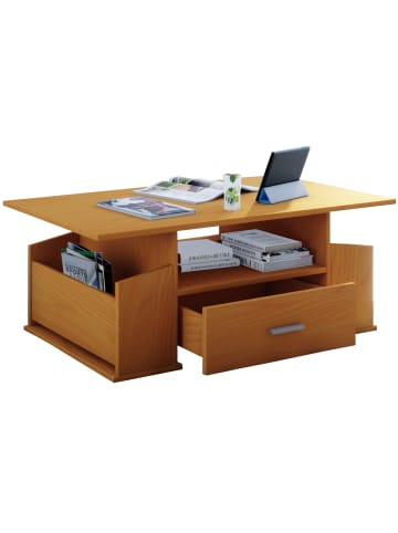 Holz Sofatisch Couchtisch Schublade Junata in Buche