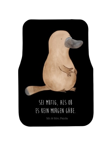 Automatte Schnabeltier Mut mit Spruch in Schwarz