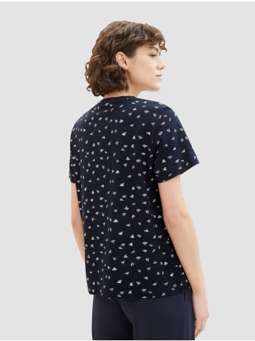 Shirt 2er-Set Rundhals Kurzarm T-Shirt mit Print in Blau-Hellblau