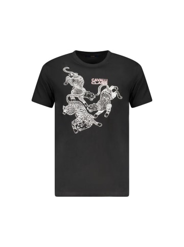 Schwarz Baumwolle Herren T-Shirt