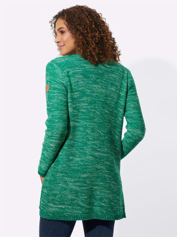 Strickjacke in grün-meliert