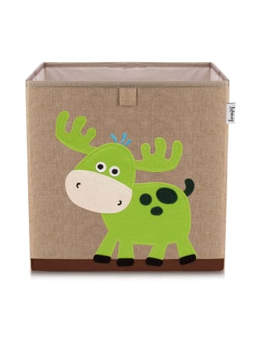 Aufbewahrungsbox Hirsch dunkel, 33 x 33 x 33 cm