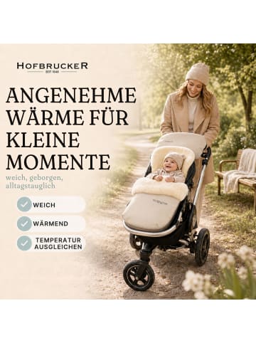 Lammfell-Fußsack Putzi für Kinderwagen und Buggy in Beige