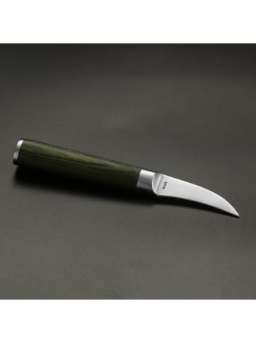 Miyazaki Kodawari Tournier Obstmesser  2.3 inch, Griff aus Pakkaholz grün