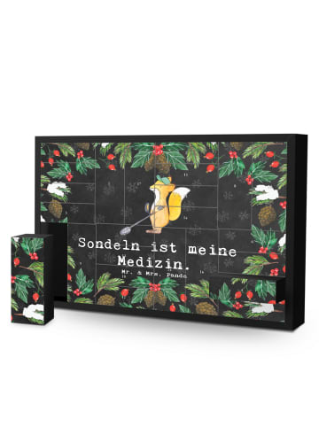 Adventskalender Fuchs Metalldetektor mit Spruch in Kreidetafel