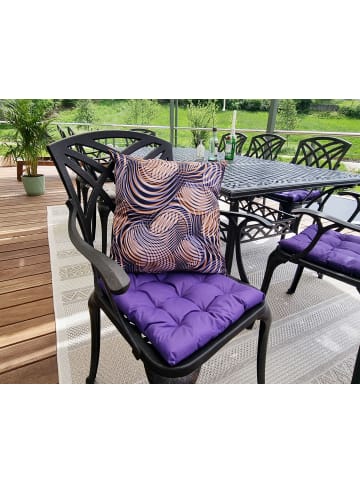 Outdoor Dekokissen Motiv 45x45cm inkl. XXL Füllung in Wellen Braun