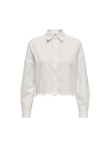 Langarmbluse in white