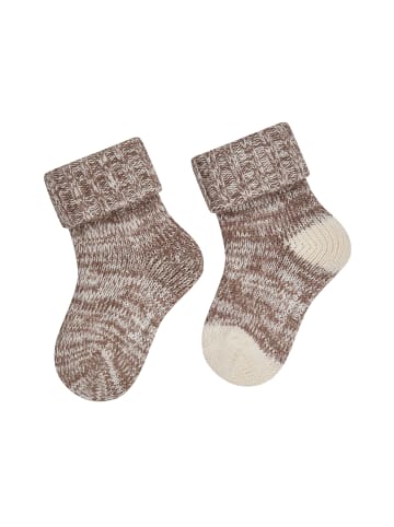 Socken 2er-Pack Wolle in braun
