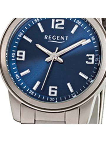 Analog-Armbanduhr Regent Titan-Uhren silber, grau klein (ca. 27mm)