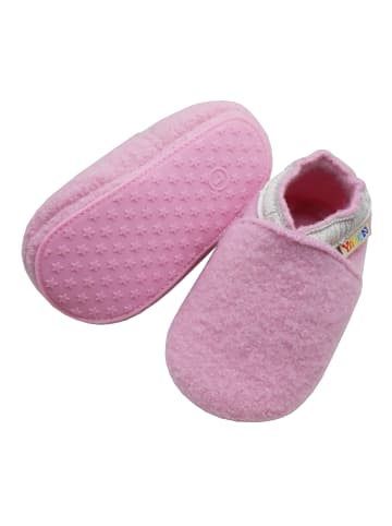 Filz-Baby-Lauflernschuhe mit rutschfester, harter Sohle – Rosa