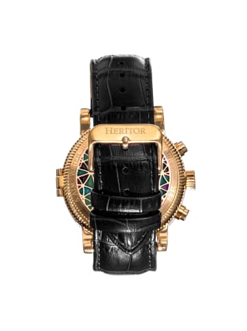 Legacy-Armbanduhr mit Lederarmband in Gold/Black