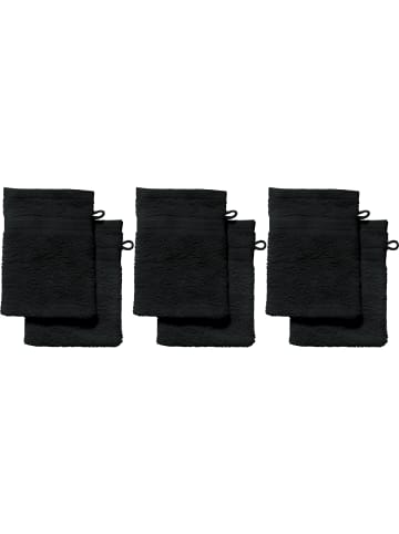 Frottier Waschhandschuh 6er-Pack Chicago in schwarz