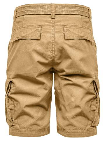 Bermuda Chino Shorts mit Gürtel und Cargo Design A&S in Beige