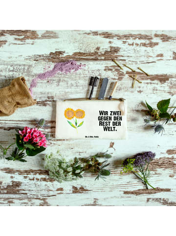 Waschbeutel Blume Sonnenblume mit Spruch in Weiß