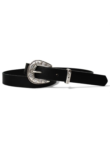 Ledergürtel Strass in Schwarz
