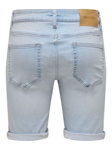 Jeans-Shorts in Light Blue Denim