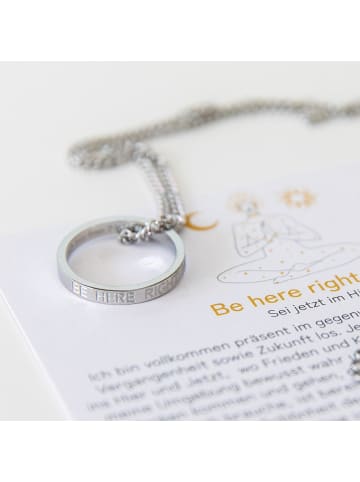Halskette mit Ring Be here right now in Silber - (L)60cm