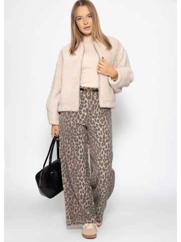 Bomberjacke aus Teddyfell in Beige