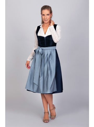 Midi Dirndl Luna Samt Blau in blau