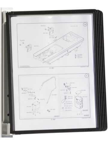 Wandhalter für Sichttafeln A4 Vario Magnet Wall 5 mit 5 Tafeln schwarz