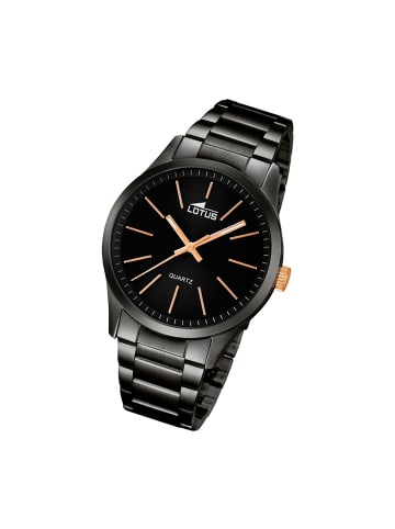 Analog-Armbanduhr Lotus Minimalist schwarz groß (ca. 42,1mm)