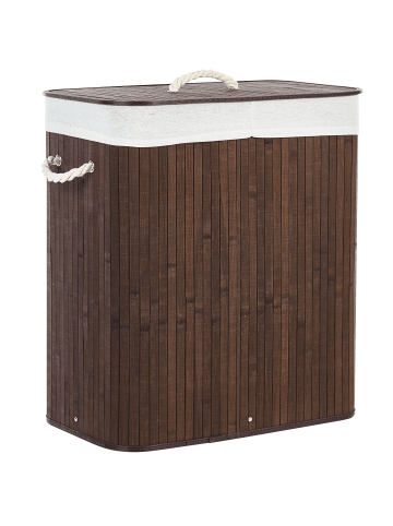 Wäschekorb KANDY in Braun/Weiß - (W) 50 x (H) 60 x (L) 30 cm