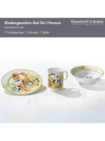 Kindergeschirr Hoftiere in Bunt