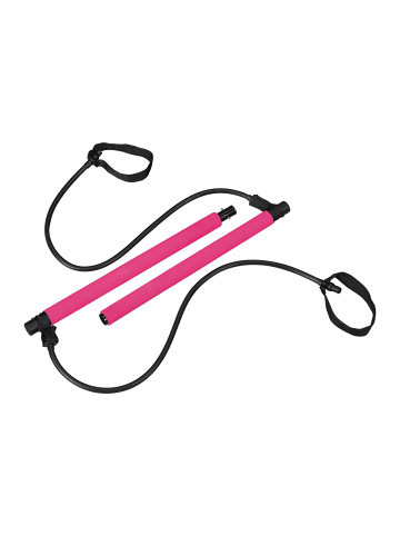 Pilates Stange mit Widerstandsbändern in Pink